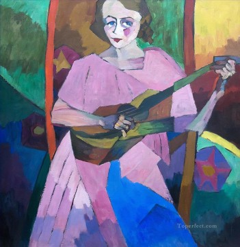 アリスタルク・レントゥロフ Painting - ギターを持つ女性 アリスタルフ・ヴァシレーヴィチ・レントゥロフ